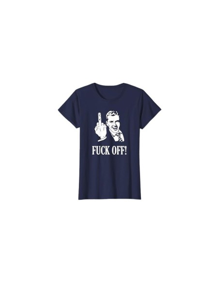 Tshirt pour femme doigt d'honneur Fuck Off bleu marine