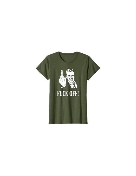 T-shirt femme Fuck Off doigt d'honneur vert