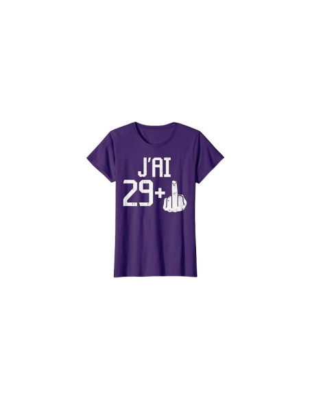 T-shirt violet femme d'anniversaire fun motif doigt d'honneur