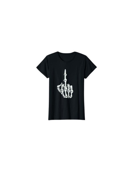 T-shirt noir femme motif main squelette 🖕: Style unique et rebelle pour affirmer votre personnalité !