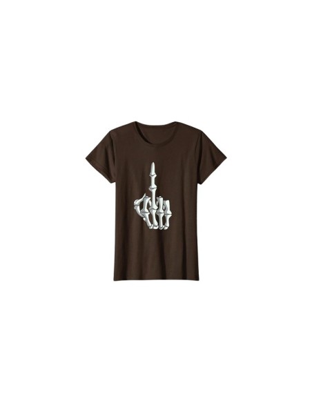 Tee-shirt femme 🖕 Fun et stylé avec motif squelette - Marron
