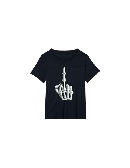 Tee-shirt noir grande taille femme 🖤 Main de squelette : Élégance rebelle !