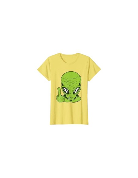 T-shirt alien doigt d'honneur jaune : Soyez cool, fun et tendance ! 😎🛍️