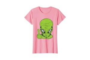 Maillot à manche courte alien 🖕 rose : Drôle et fun ! 😁