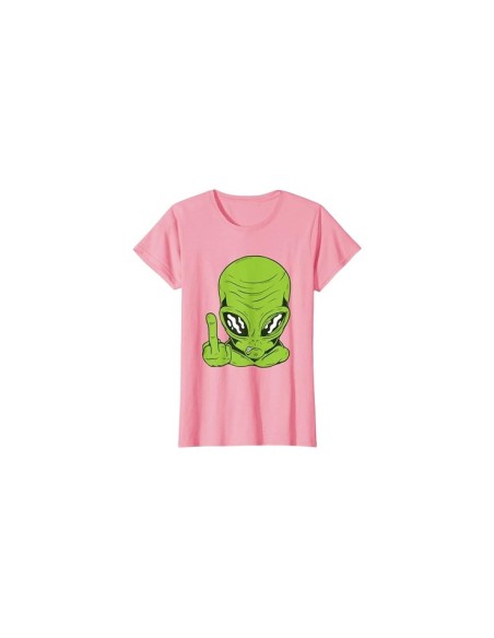 Maillot à manche courte alien 🖕 rose : Drôle et fun ! 😁