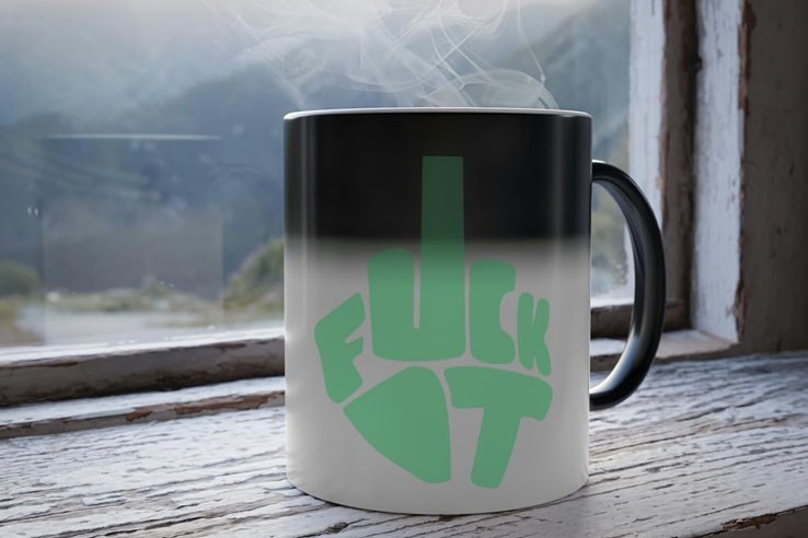 Mug Fuck It qui change de couleur avec la chaleur
