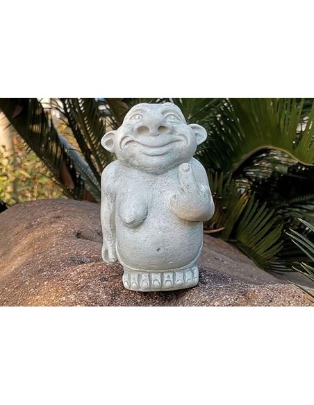 Statue de décoration gargouille doigt d'honneur blanc