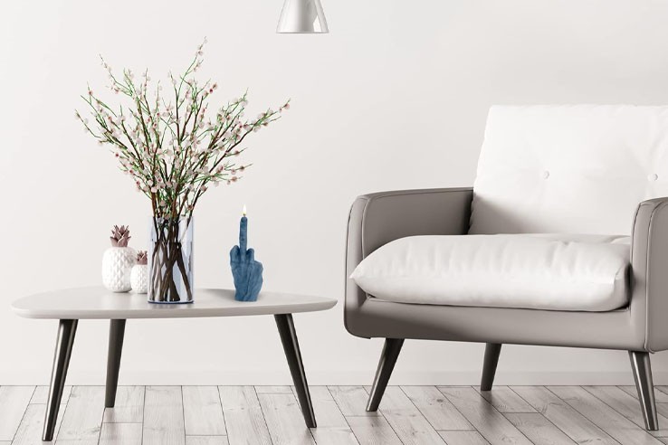 Bougie doigt d'honneur 20cm bleue