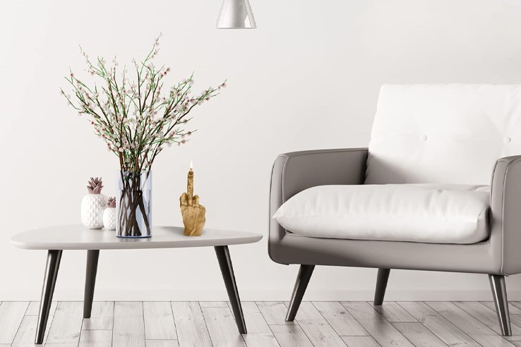 Bougie doigt d'honneur fuck décoration or 20cm