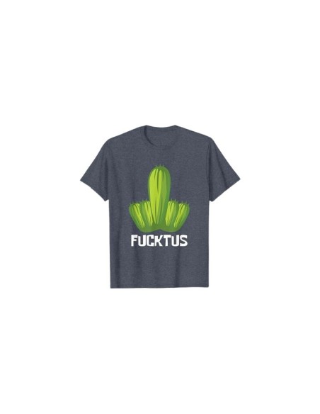 Tee-shirt doigt d'honneur à motif cactus bleu chiné pour homme