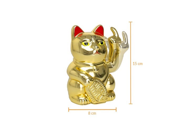 Chat Lucky Cat couleur or avec doigt d'honneur de décoration