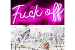 Néon mural rose "Fuck Off" 2