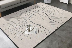 Tapis à motif doigt d'honneur pour salon 120x160cm 2