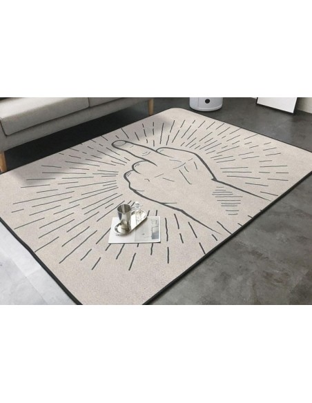 Tapis à motif doigt d'honneur pour salon 120x160cm