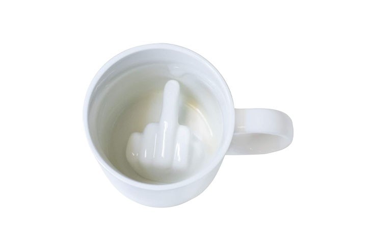 Mug doigt d'honneur drôle blanc