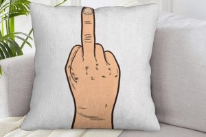 Housse de coussin 45x45 cm motif doigt d'honneur fuck 2