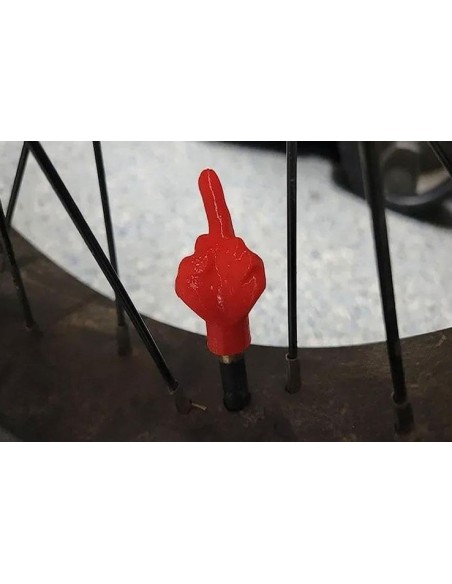 Lot de 4 bouchons de pneus doigt d'honneur rouge