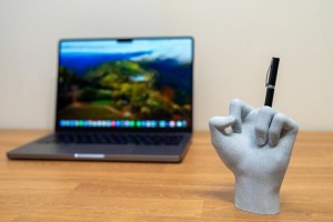 Porte-stylo blanc doigt d'honneur pour décoration de bureau 2